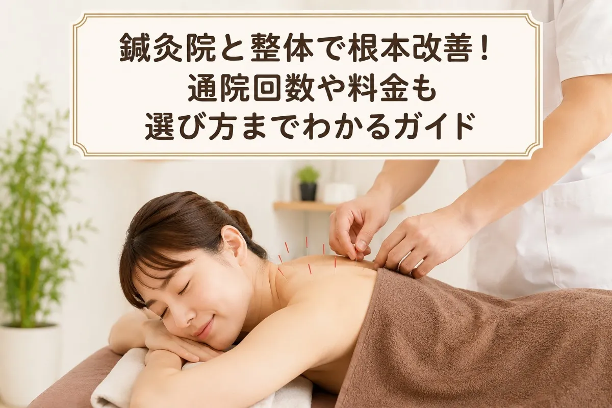 鍼灸院と整体で根本改善！通院回数や料金も選び方までわかるガイド