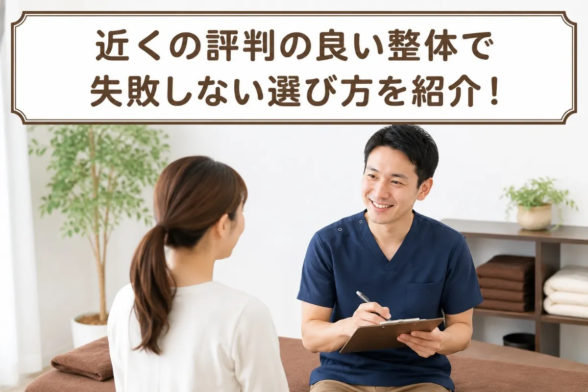 近くの評判の良い整体で失敗しない選び方を紹介！