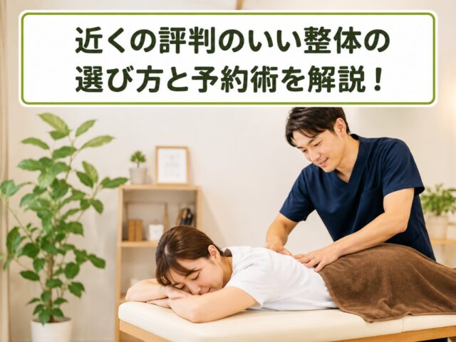 近くの評判のいい整体の選び方と予約術を解説！